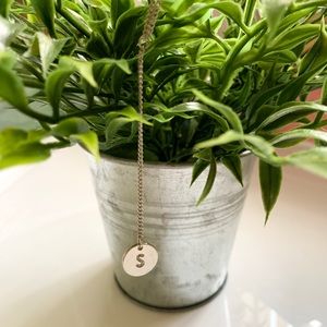 long S initial pendant necklace
